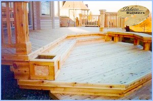 Oakland Township MI Deck Builder Cedar Wood Deck Multi Level